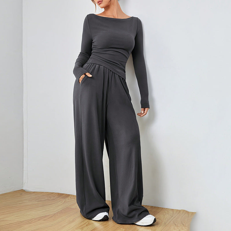 Women's Relaxed Wide-Leg Pants Set