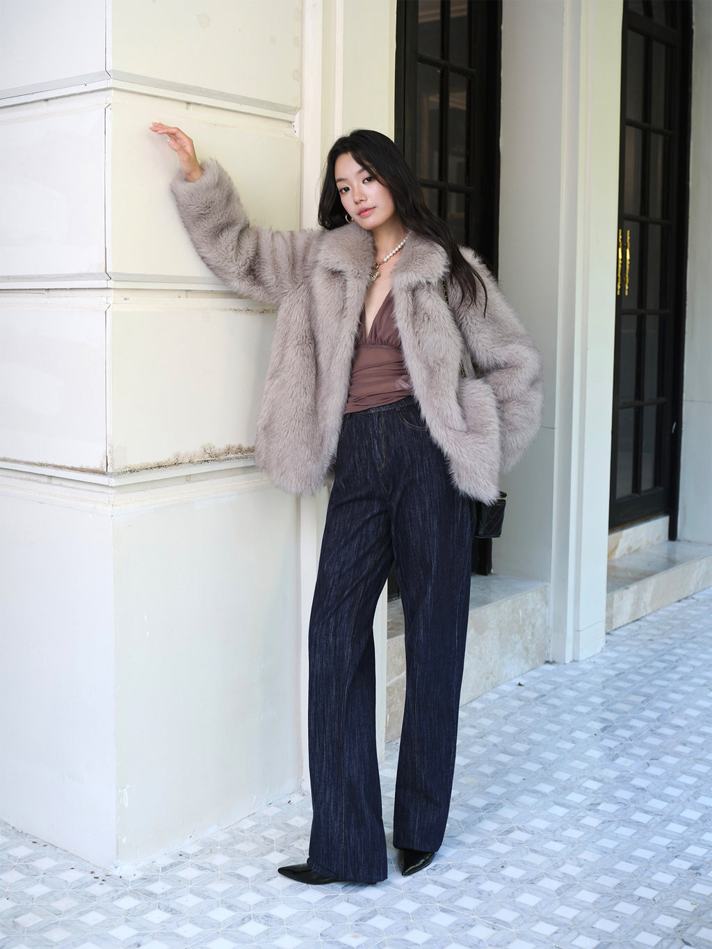 Fur coat made of fox skin