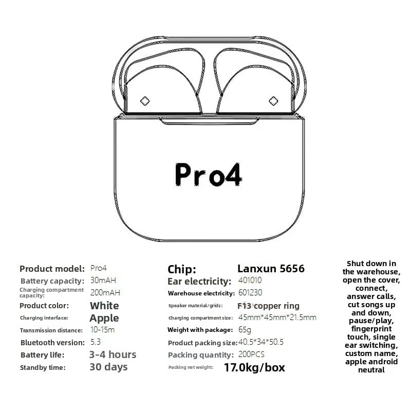 Dual-ear in-ear ultra-long battery true wireless Bluetooth headphones