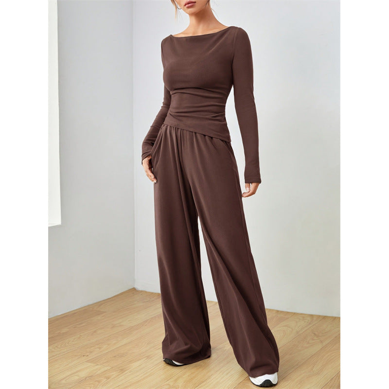 Women's Relaxed Wide-Leg Pants Set