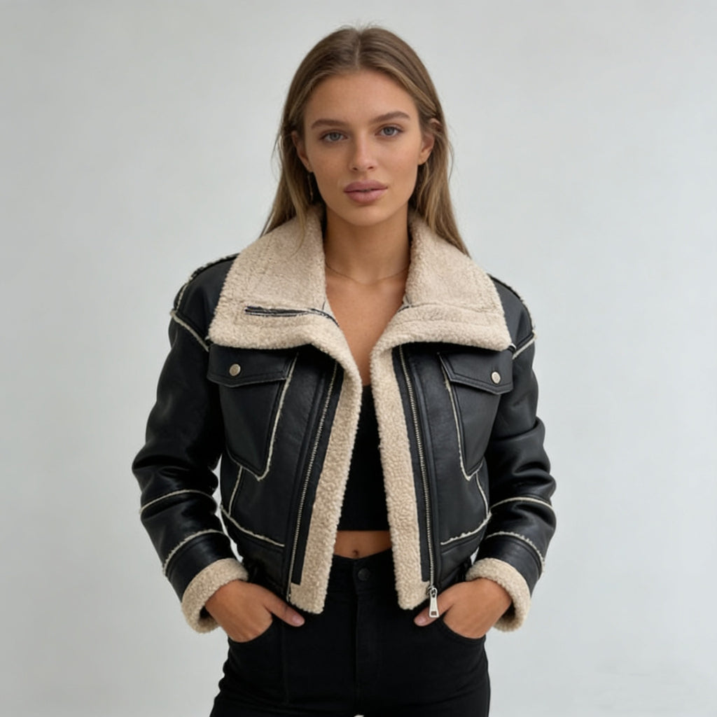 lamb wool short coat