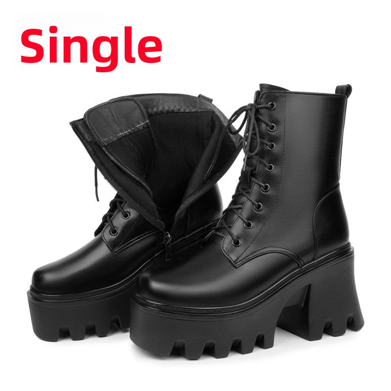 Women's Genuine Leather High-Top Winter Boots