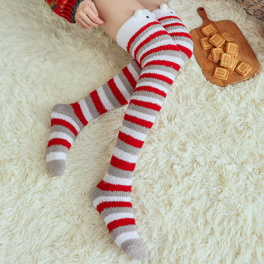 Winter Cartoon Fleece Knee Socks