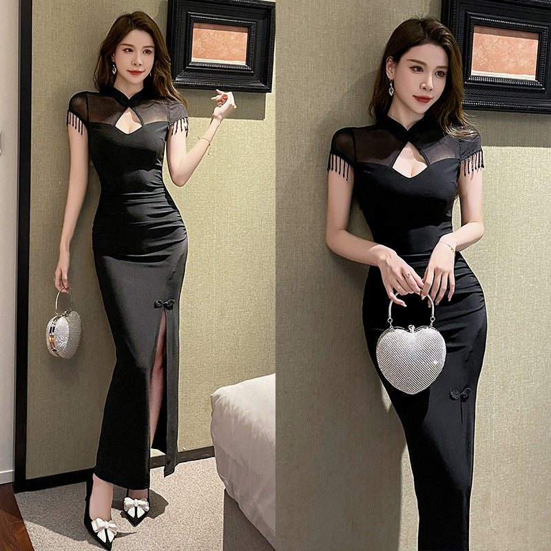 Sexy and slimming high-waisted long dress