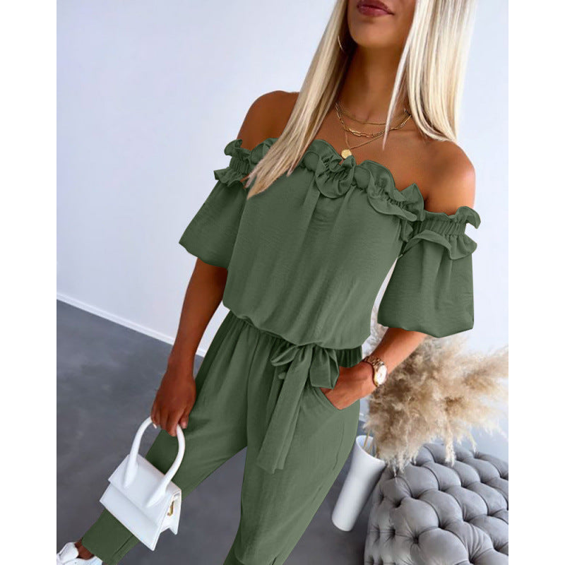 One-Shoulder Lace Jumpsuit