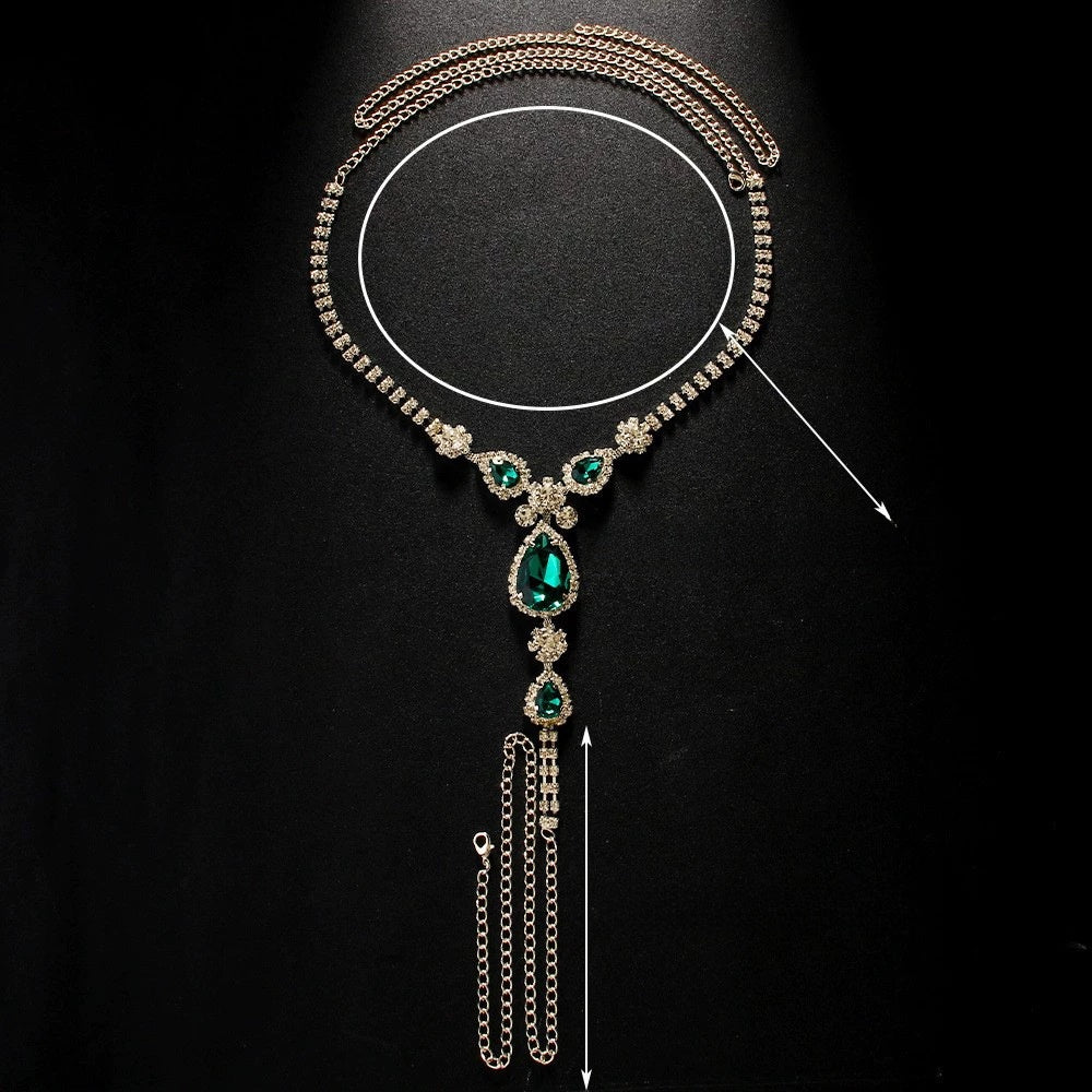 Green Diamond Water Drop Underwear Chain