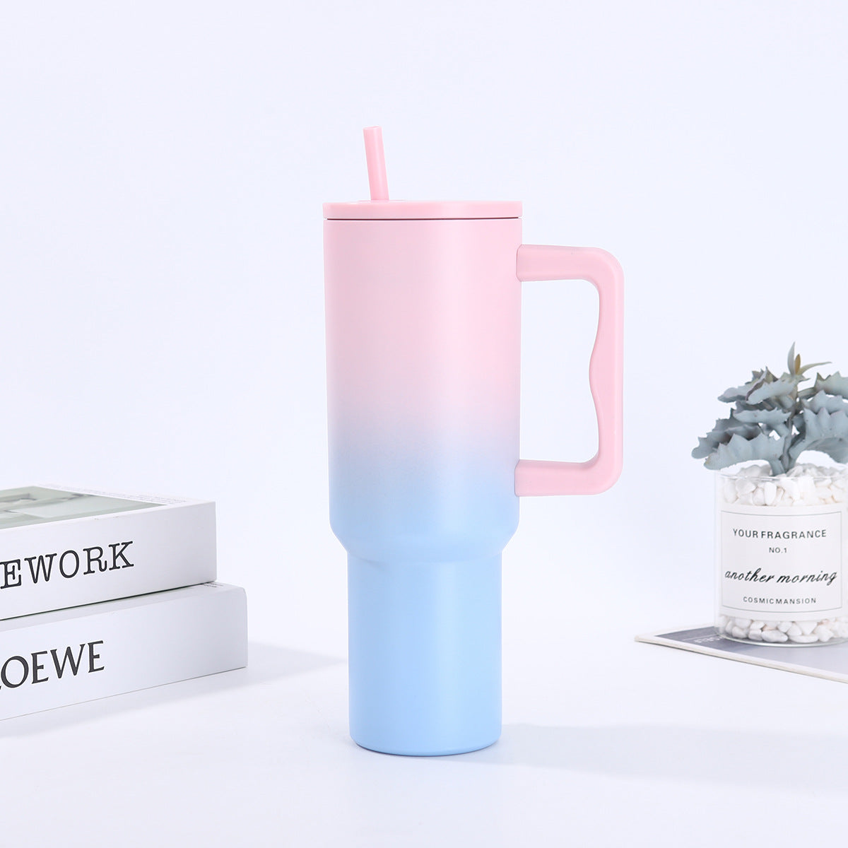 Handle-equipped insulated cup