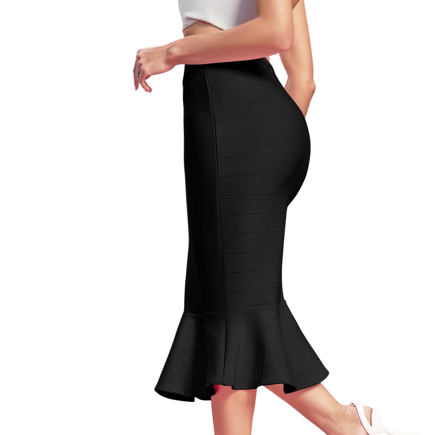 Elegant Stretch Fishtail Pencil Skirt
