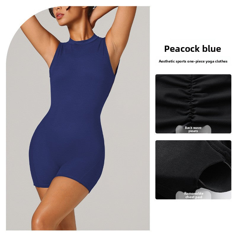 Standing collar short one-piece dress