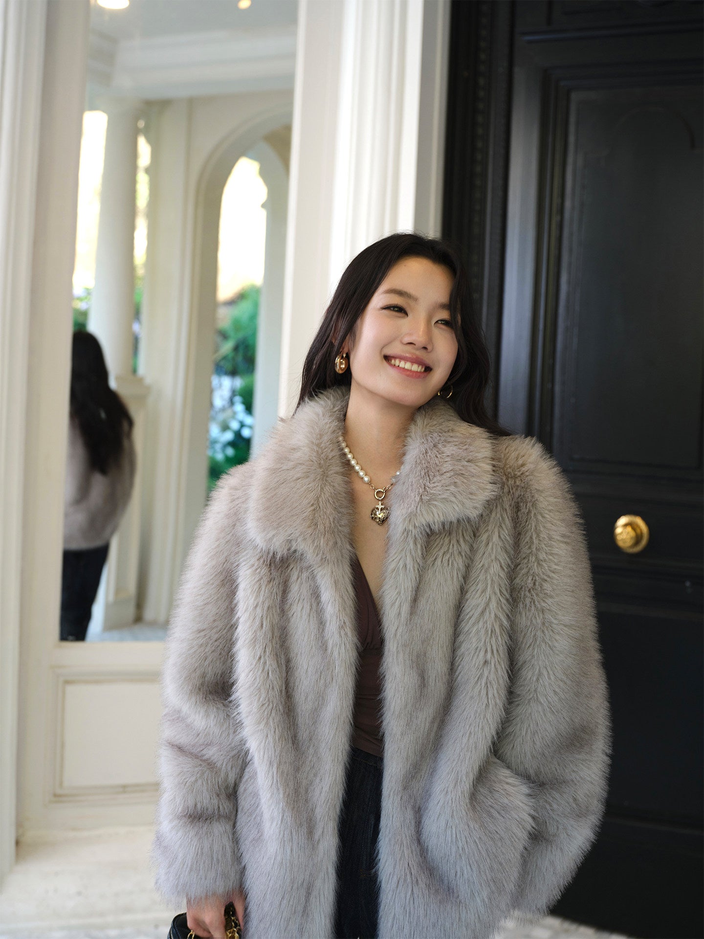 Fur coat made of fox skin