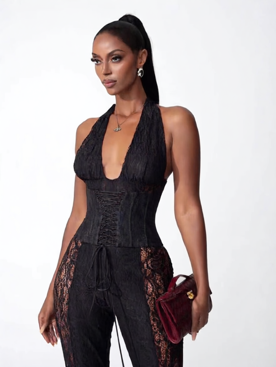 New style black one-piece pants