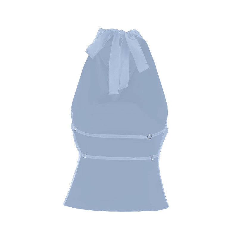 Hot girl all-match satin backless top women