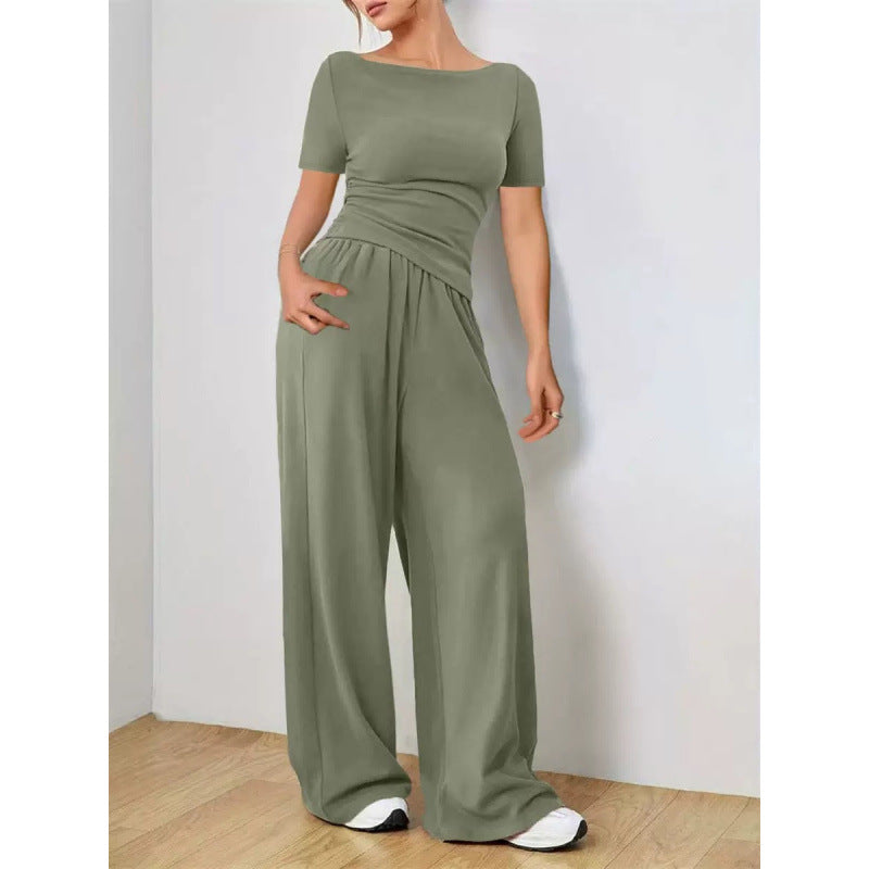 Women's Relaxed Wide-Leg Pants Set