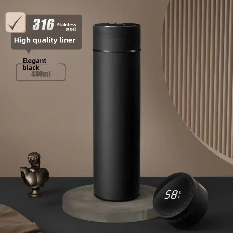 Smart temperature measuring water cup