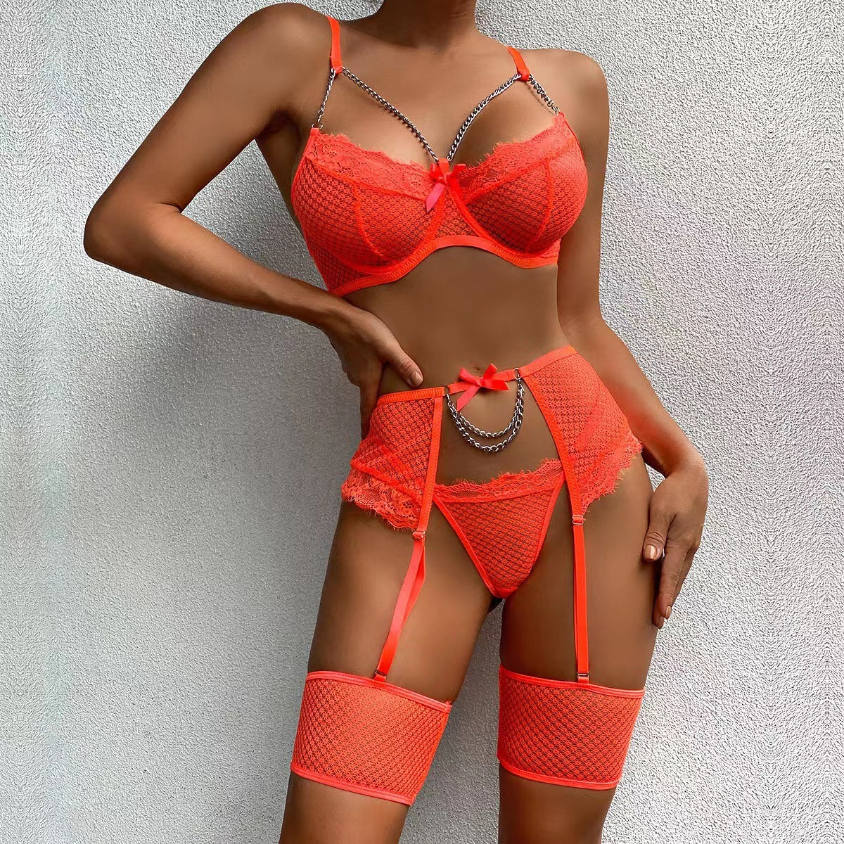 Metal pendant sex underwear set