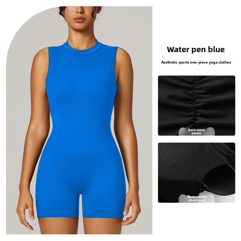 Standing collar short one-piece dress