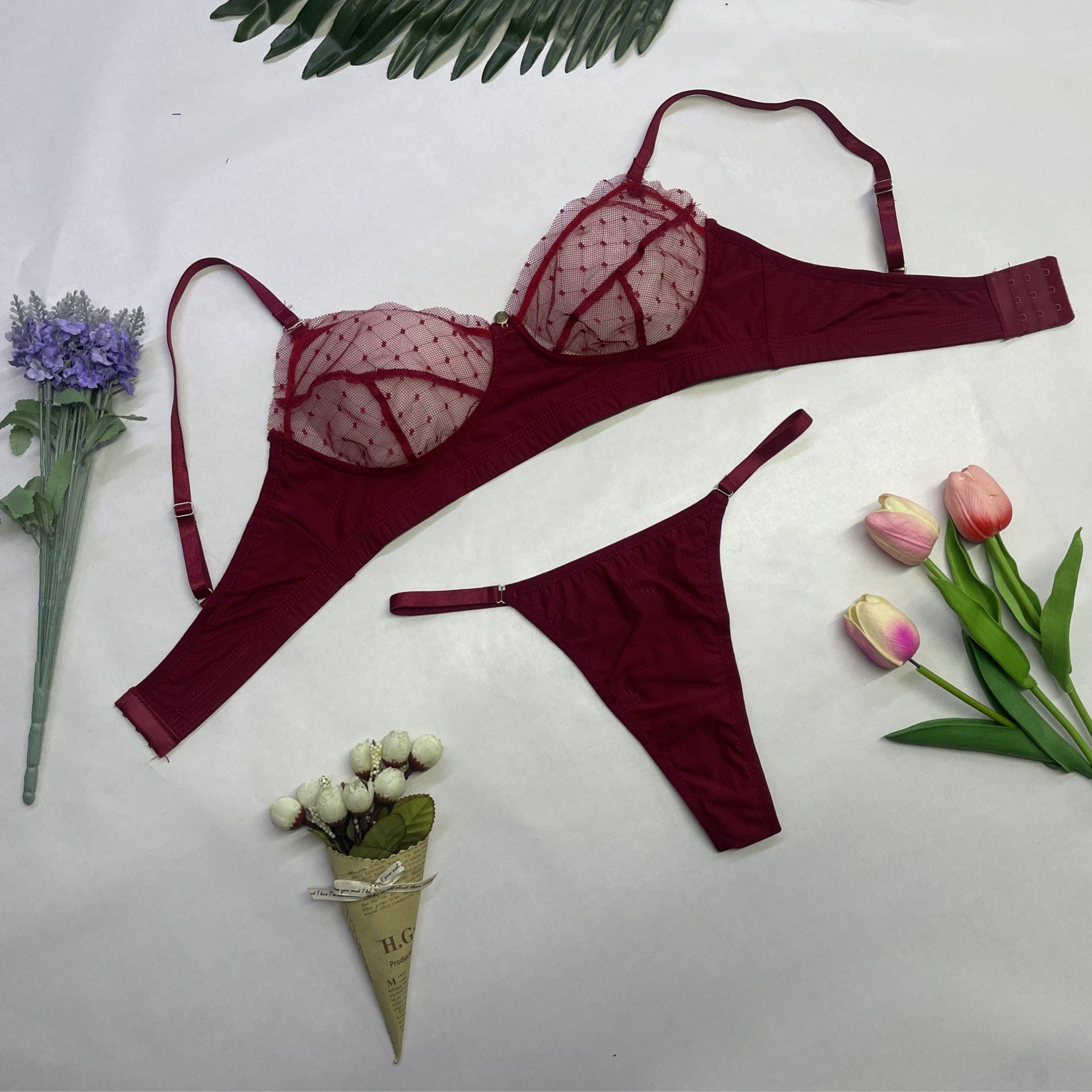 Women's lace mesh eyelash lace halter top backless suit