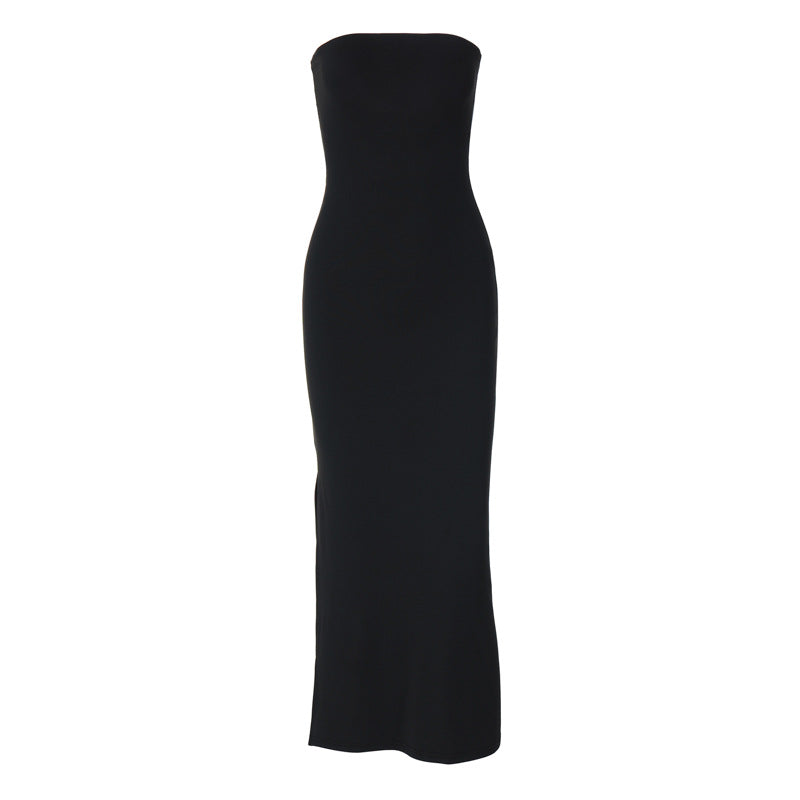 One-shoulder sexy plunging backless dress