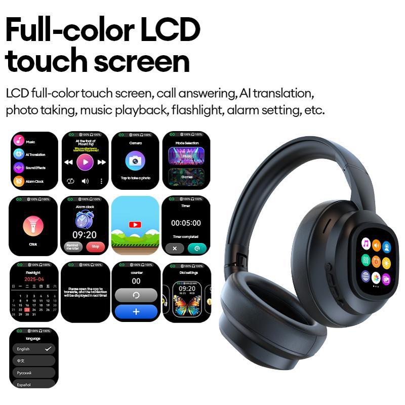 Smart AI Translation Headphones with Touch Screen