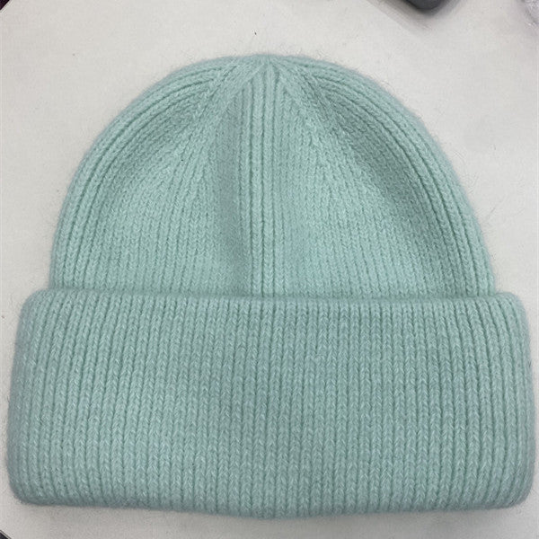 Luxury Rhinestone Angora Rabbit Fur Knitted Winter Hat