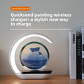 New quicksand painting wireless charging desk lamp