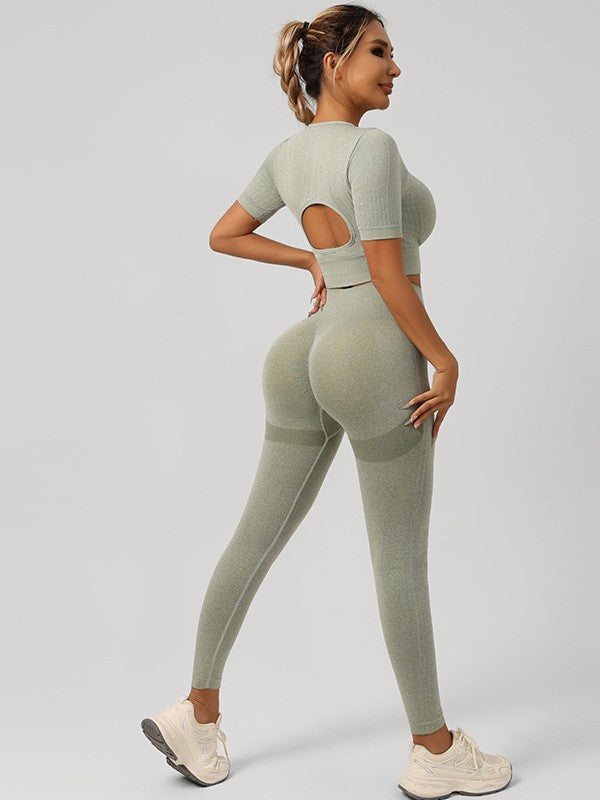 Womens High Support Yoga Running Sports Bra and Shorts Set