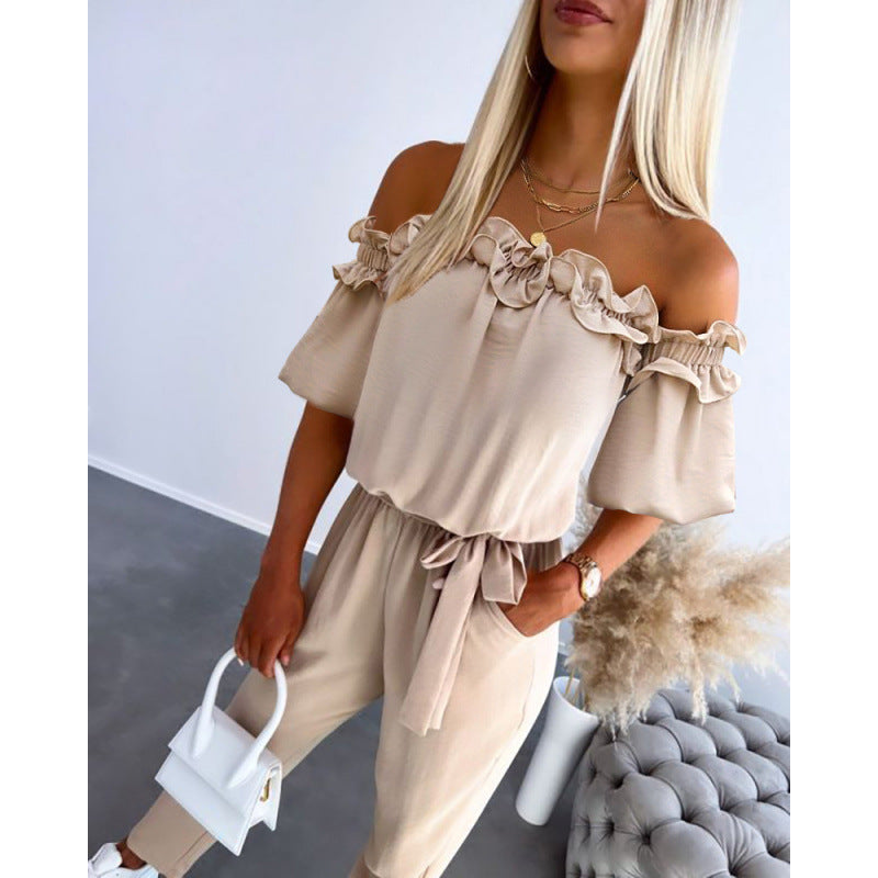 One-Shoulder Lace Jumpsuit