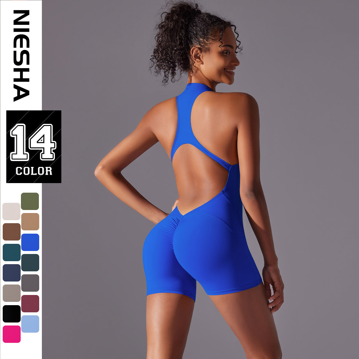 Womens Sleeveless Yoga Jumpsuit with Shorts