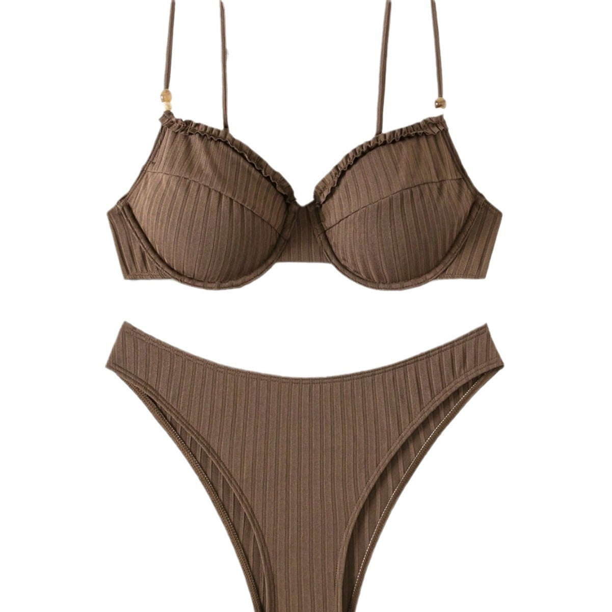 Solid Color Bikini Swimsuit