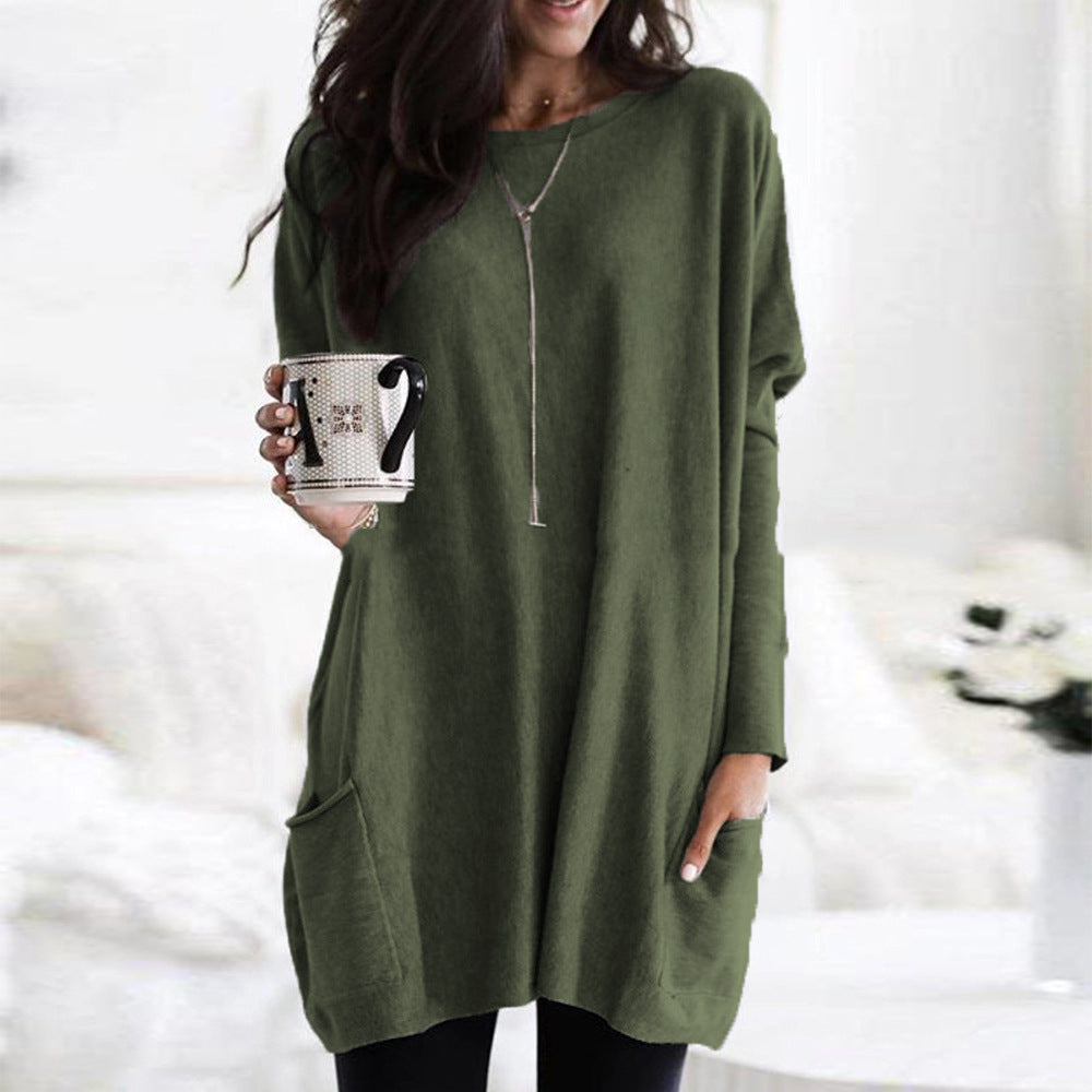 Women's Casual Long Sleeve Pocket T-Shirt