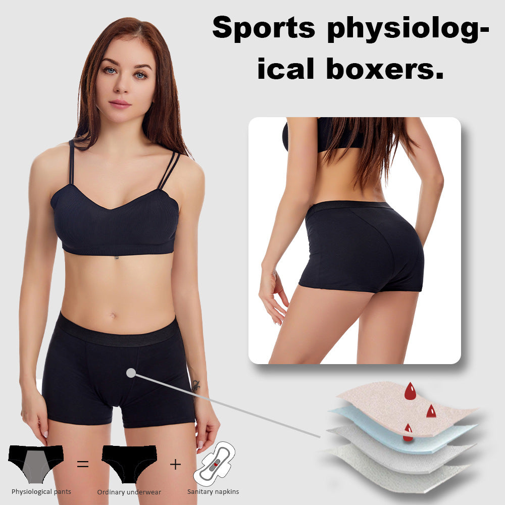 Women's sports menstrual underwear (boxer briefs)
