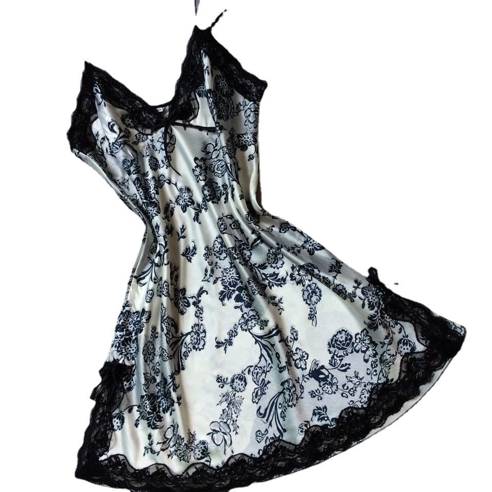 Ladies' silk strappy nightgown