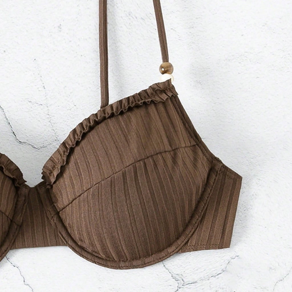 Solid Color Bikini Swimsuit