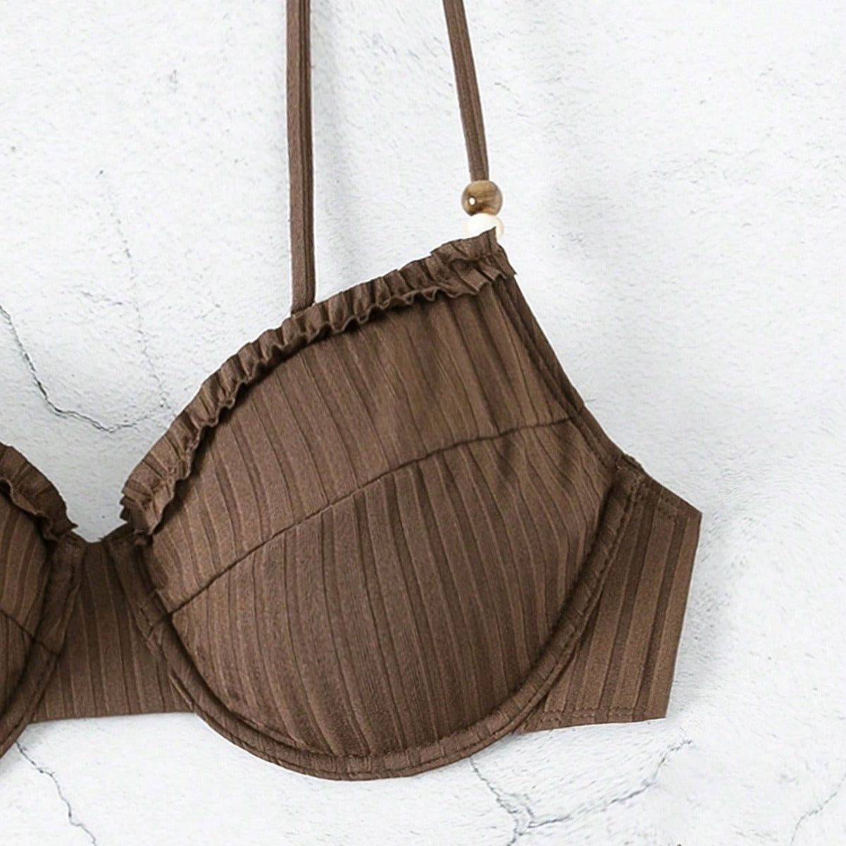 Solid Color Bikini Swimsuit