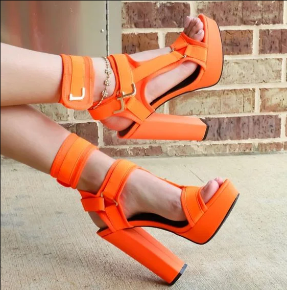 Sexy buckle high heel sandals