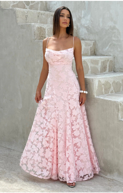 European American Style Women Sleeveless Halter Neck Dress