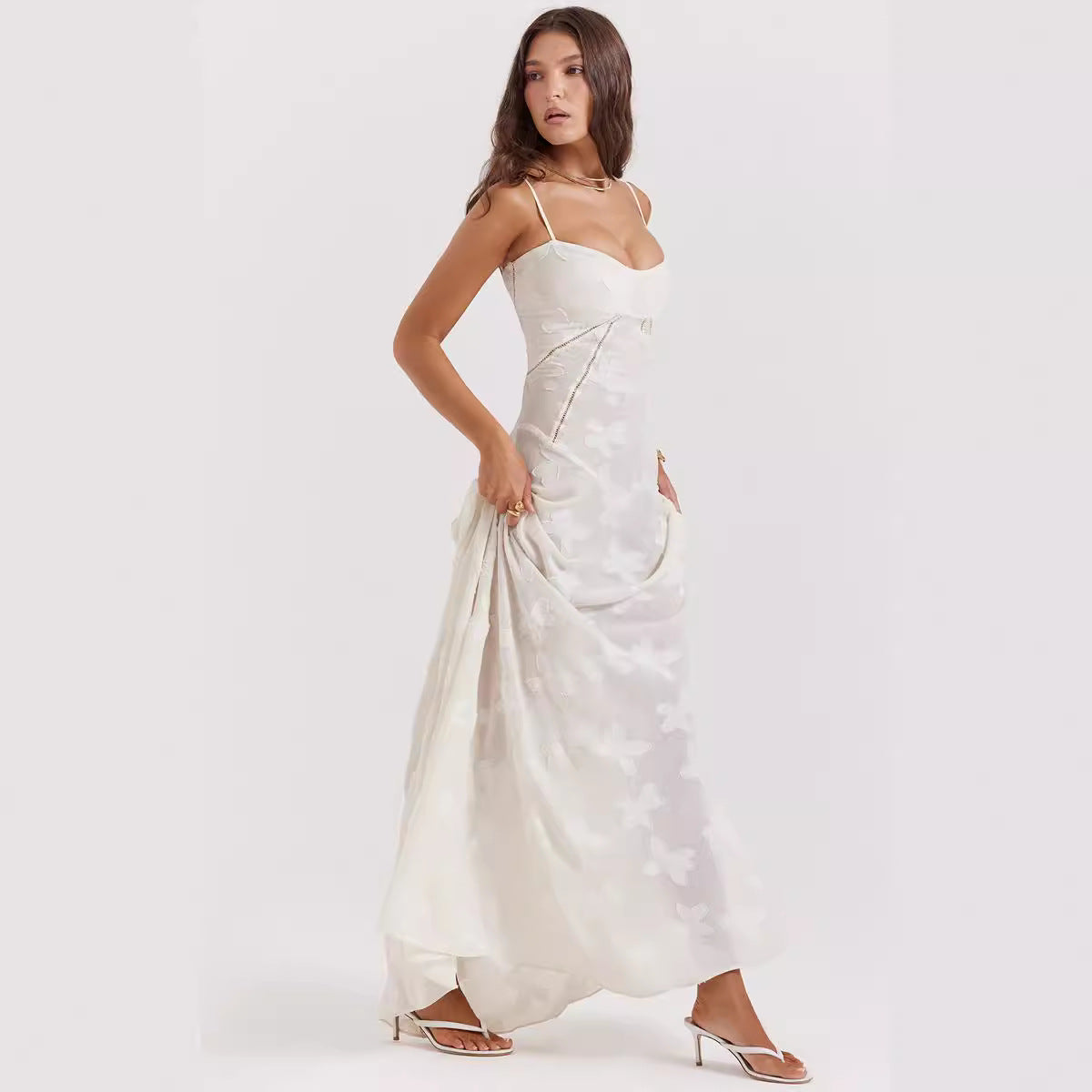 Sexy sleeveless strapless backless dress