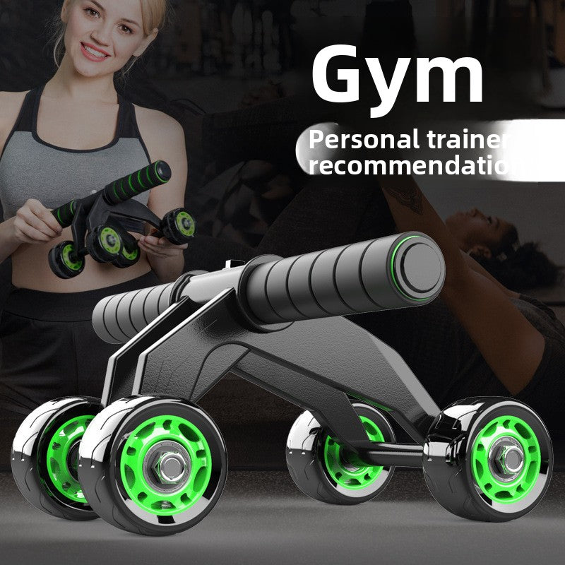 Four-wheel abdominal muscle trainer
