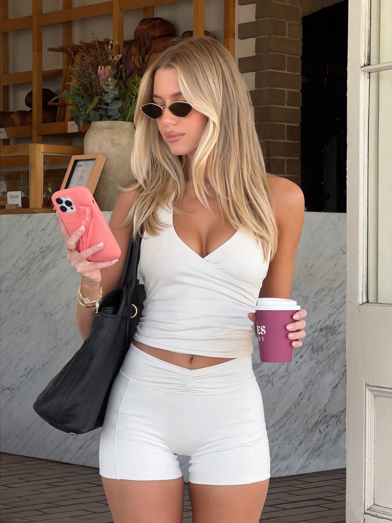 Solid-color halter yoga top