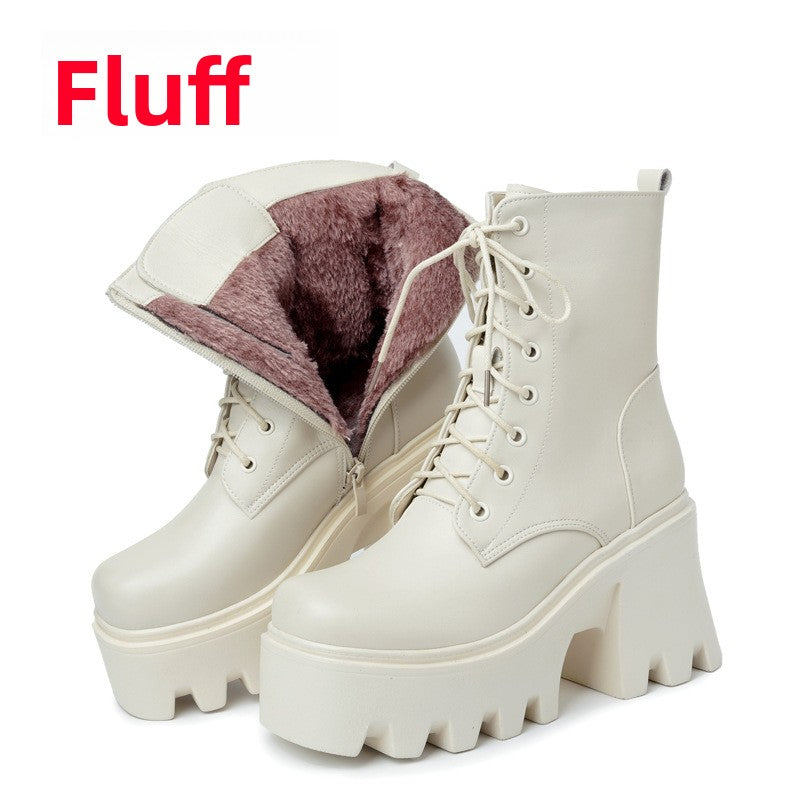 Women's Genuine Leather High-Top Winter Boots