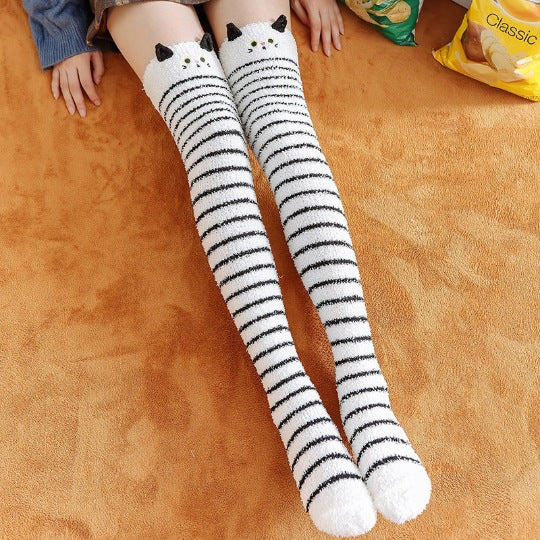Winter Cartoon Fleece Knee Socks