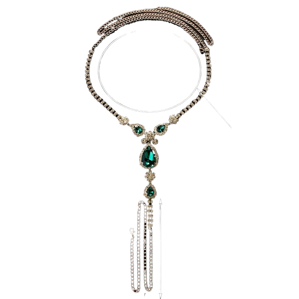Green Diamond Water Drop Underwear Chain