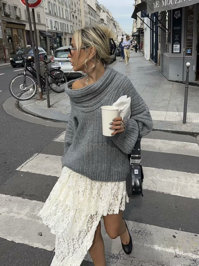 Knitted pullover sweater