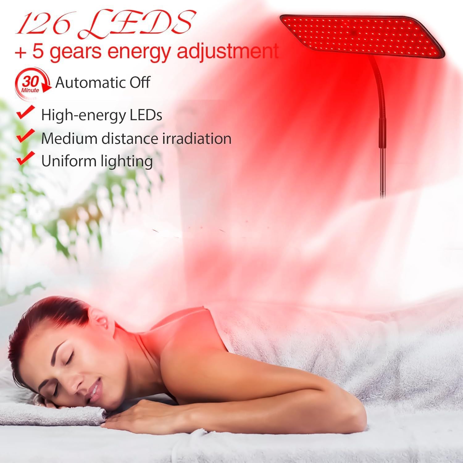 Red light therapy lamp