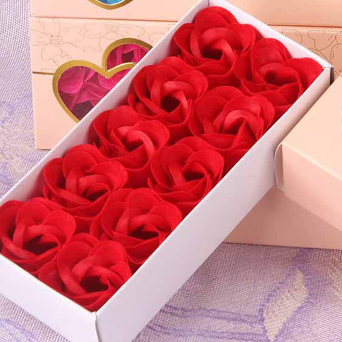 Double Heart Rose Soap Flower