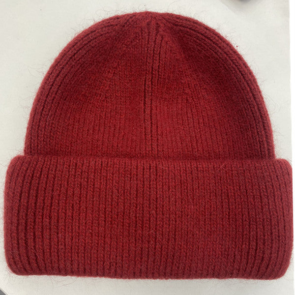 Luxury Rhinestone Angora Rabbit Fur Knitted Winter Hat