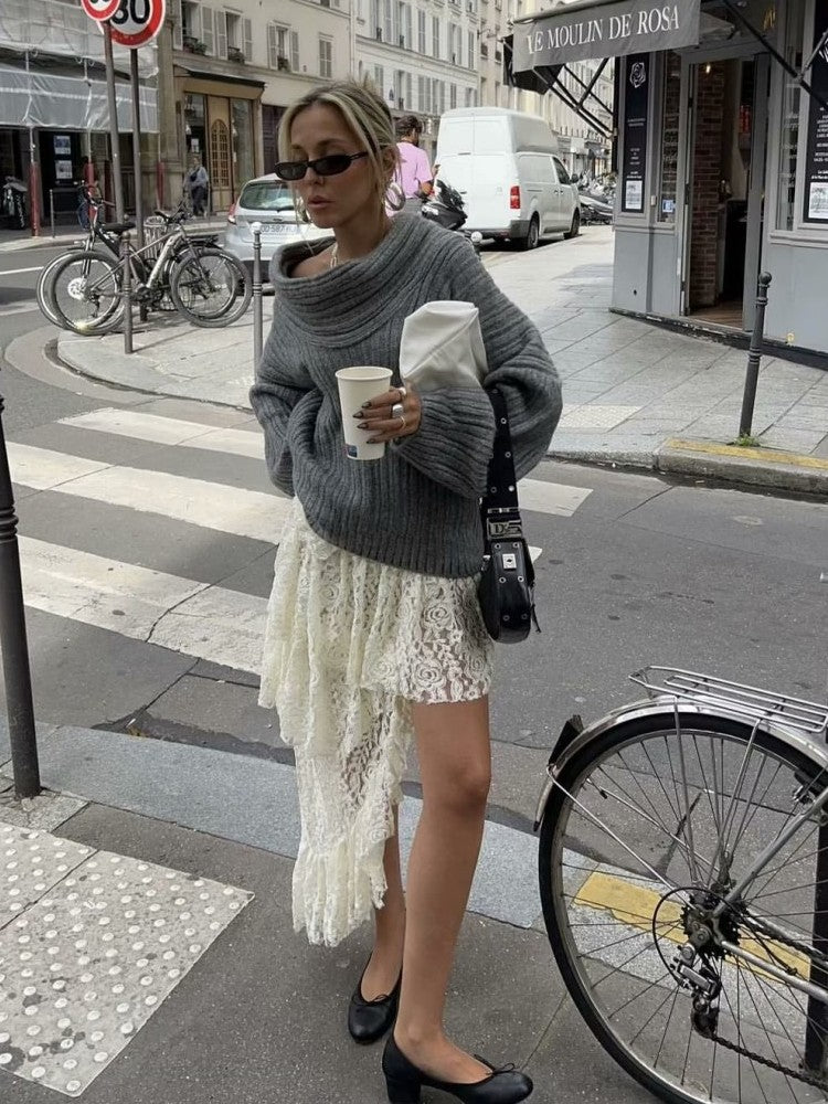 Knitted pullover sweater