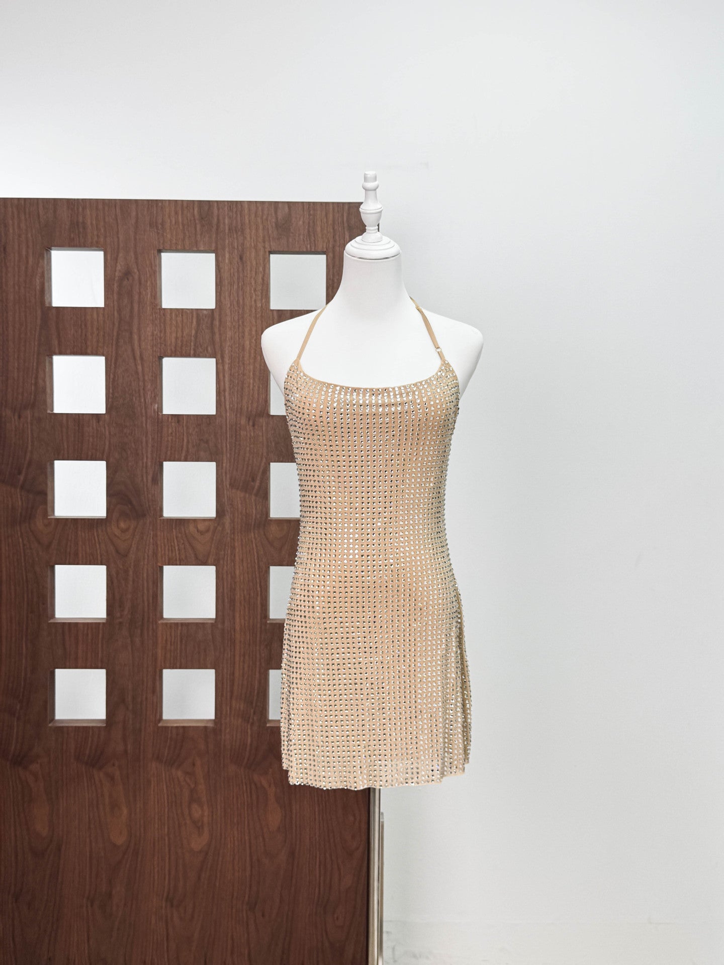 French-style beaded neckline dress