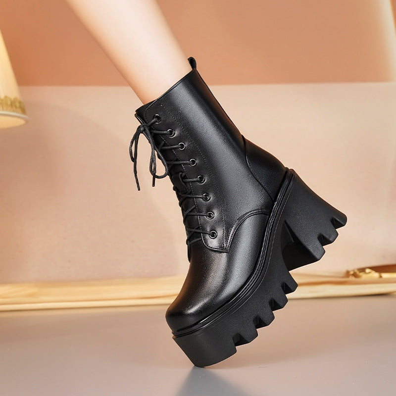 Women's Genuine Leather High-Top Winter Boots