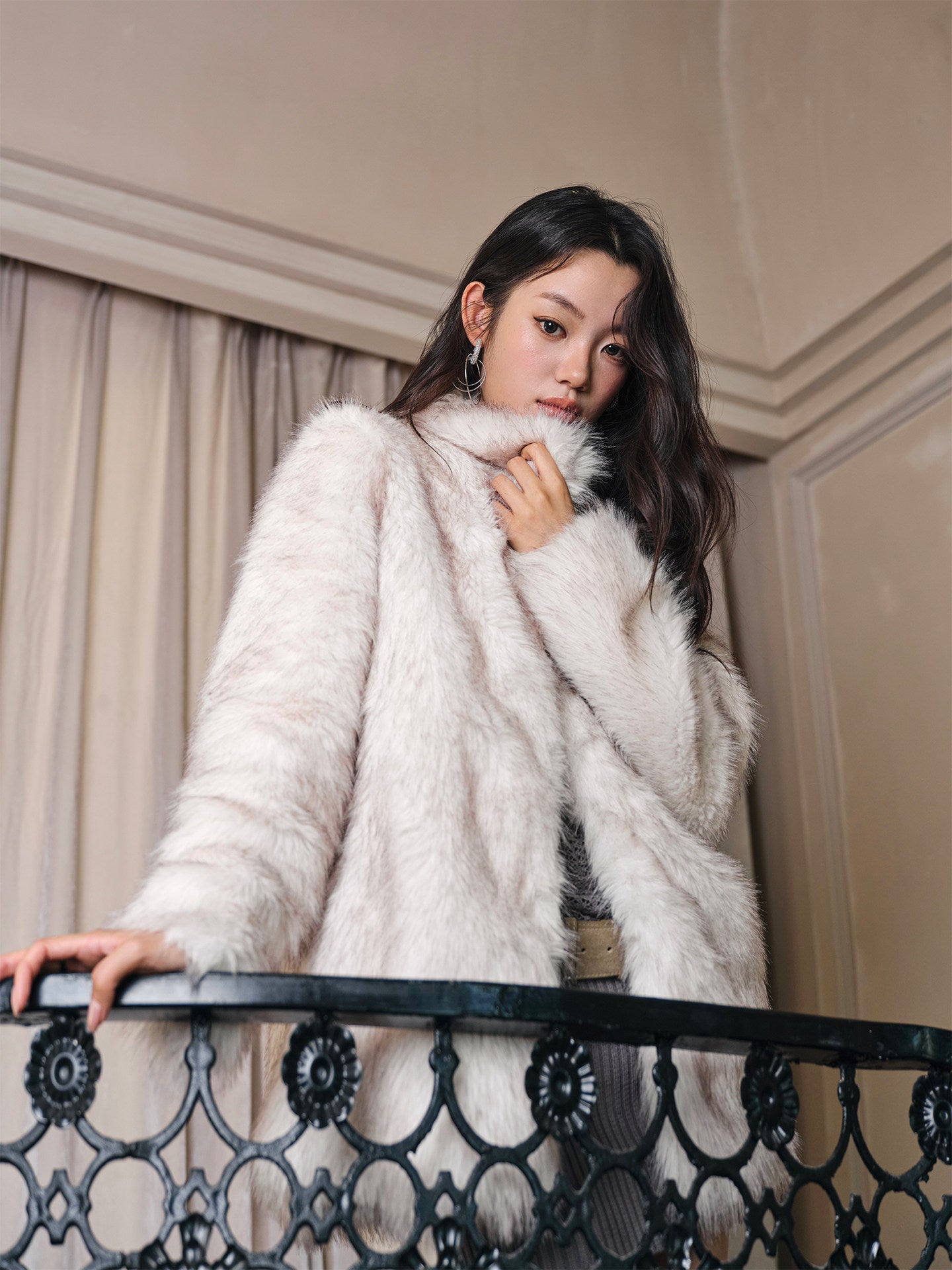 Fur coat made of fox skin